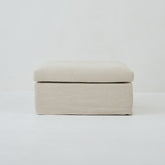 Ayla ottoman in Natural Linen